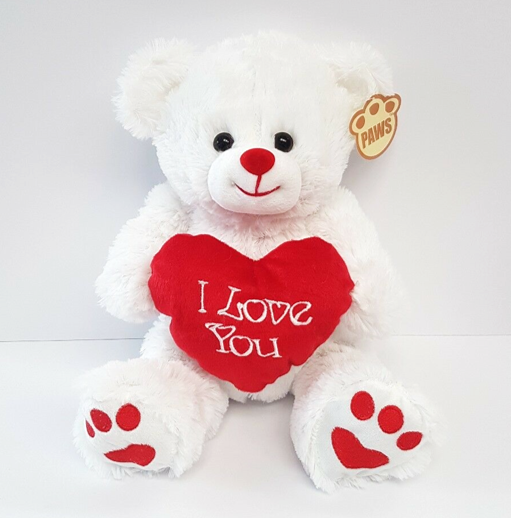 white teddy bear valentines day